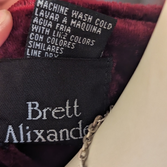 Alixander crushed red velvet vintage dress Y2K goth medium Victorian berry - Picture 5 of 9